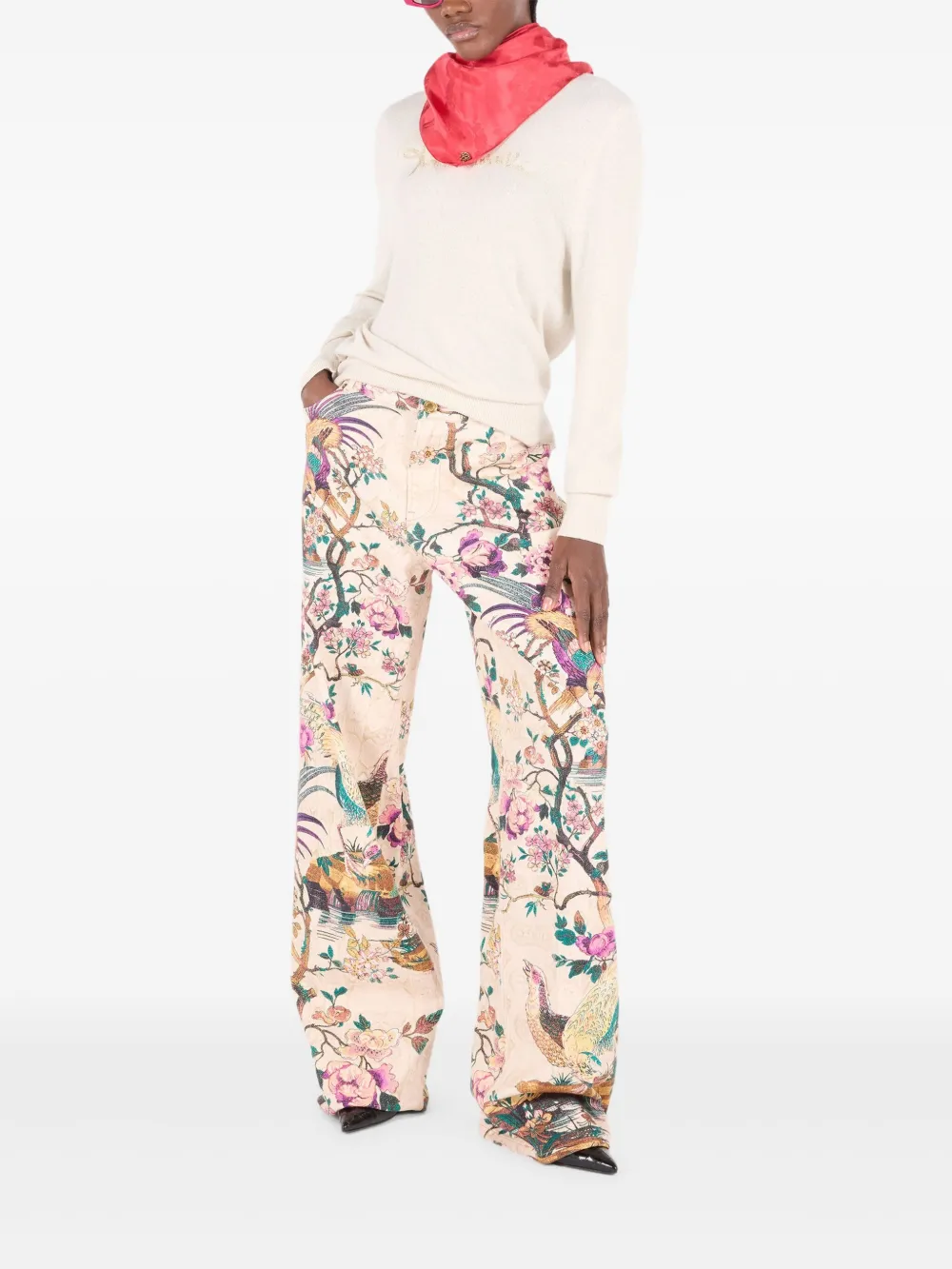 Roberto Cavalli Jeans met bloemenprint - D1412