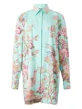 Roberto Cavalli naturalistic-motif shirt mini dress - Green