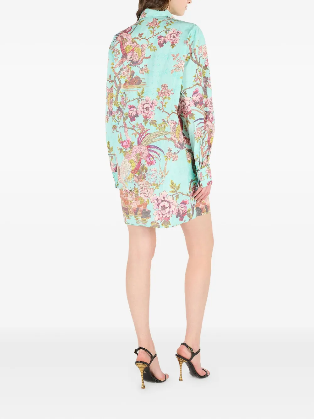 Roberto Cavalli Mini-blousejurk met patroon Groen