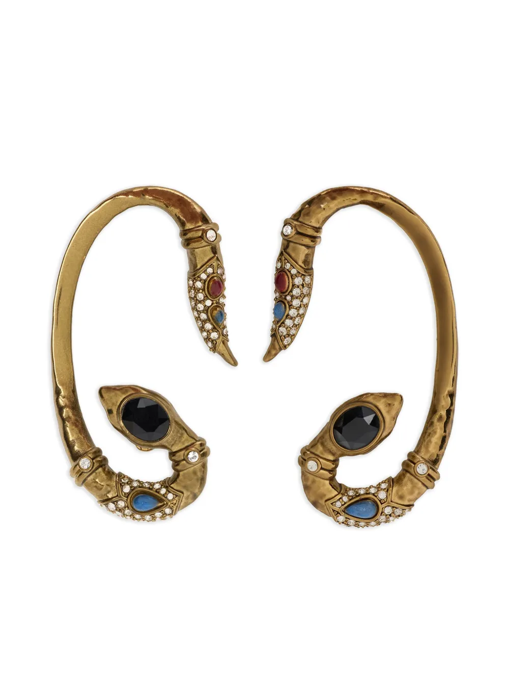 snake-shaped crystal-embellished earrings