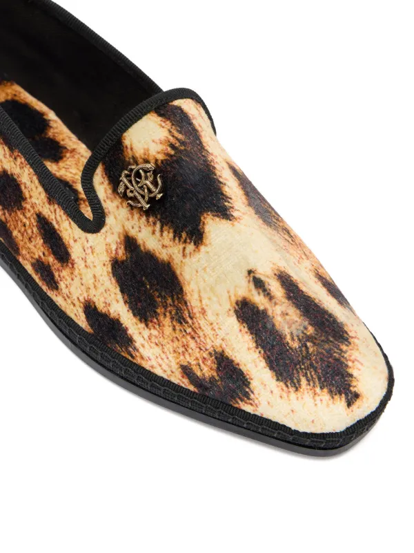 Roberto Cavalli Tan and Black Leopard-Print Tassel Loafers Roberto Cavalli leopard-print Loafers | Brown | FARFETCH BH main image 2