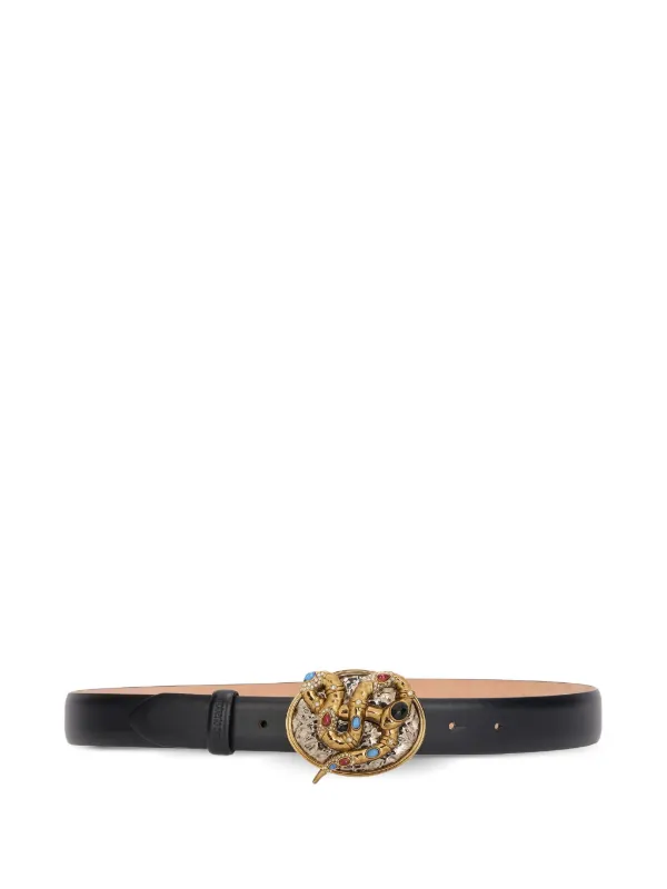 Roberto Cavalli スネークシェイプ レザーベルト | ブラック | FARFETCH JP