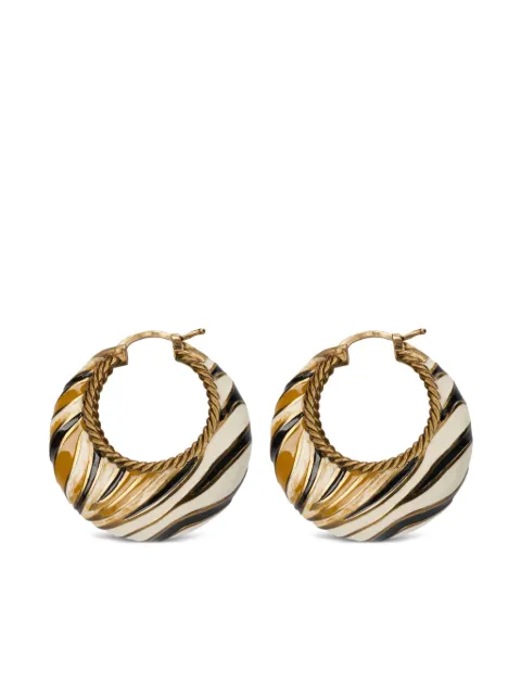 Roberto Cavalli embossed-logo hoop earrings
