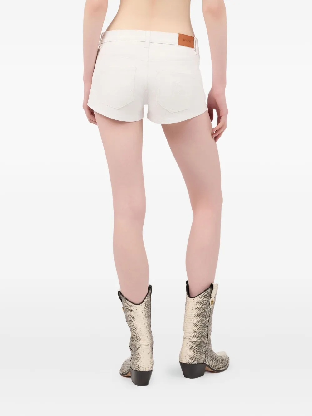 Roberto Cavalli Cotton Denim Shorts In White