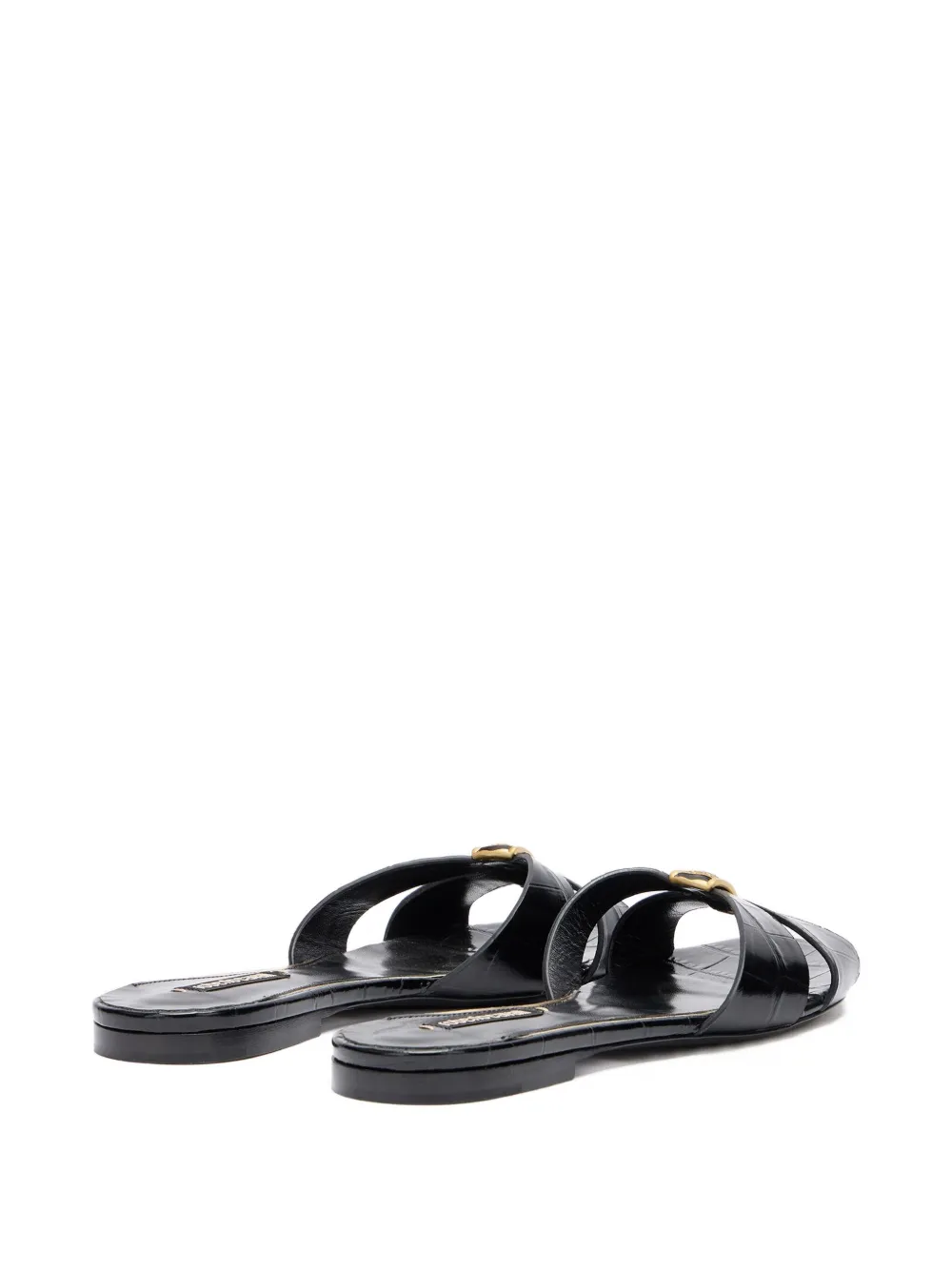 Roberto Cavalli cross-strap jewel-embellished flat sandals Black