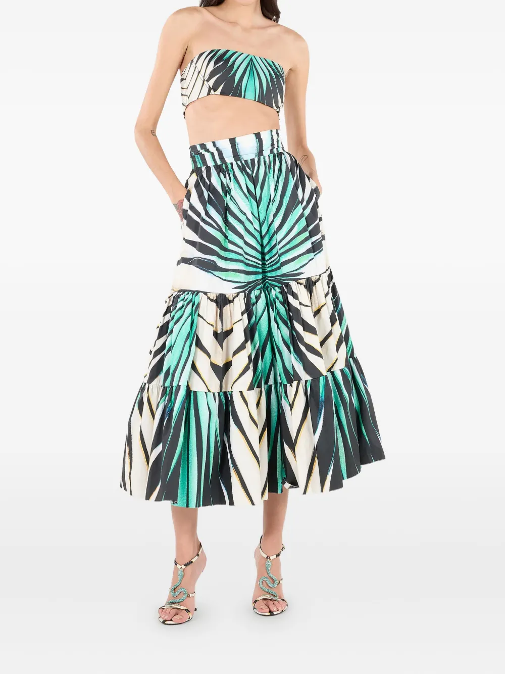 Roberto Cavalli Gelaagde rok Blauw