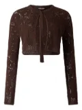 Roberto Cavalli crochet-effect tie-front cardigan - Brown