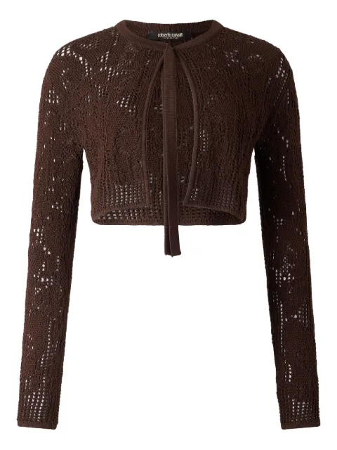 Roberto Cavalli crochet-effect tie-front cardigan