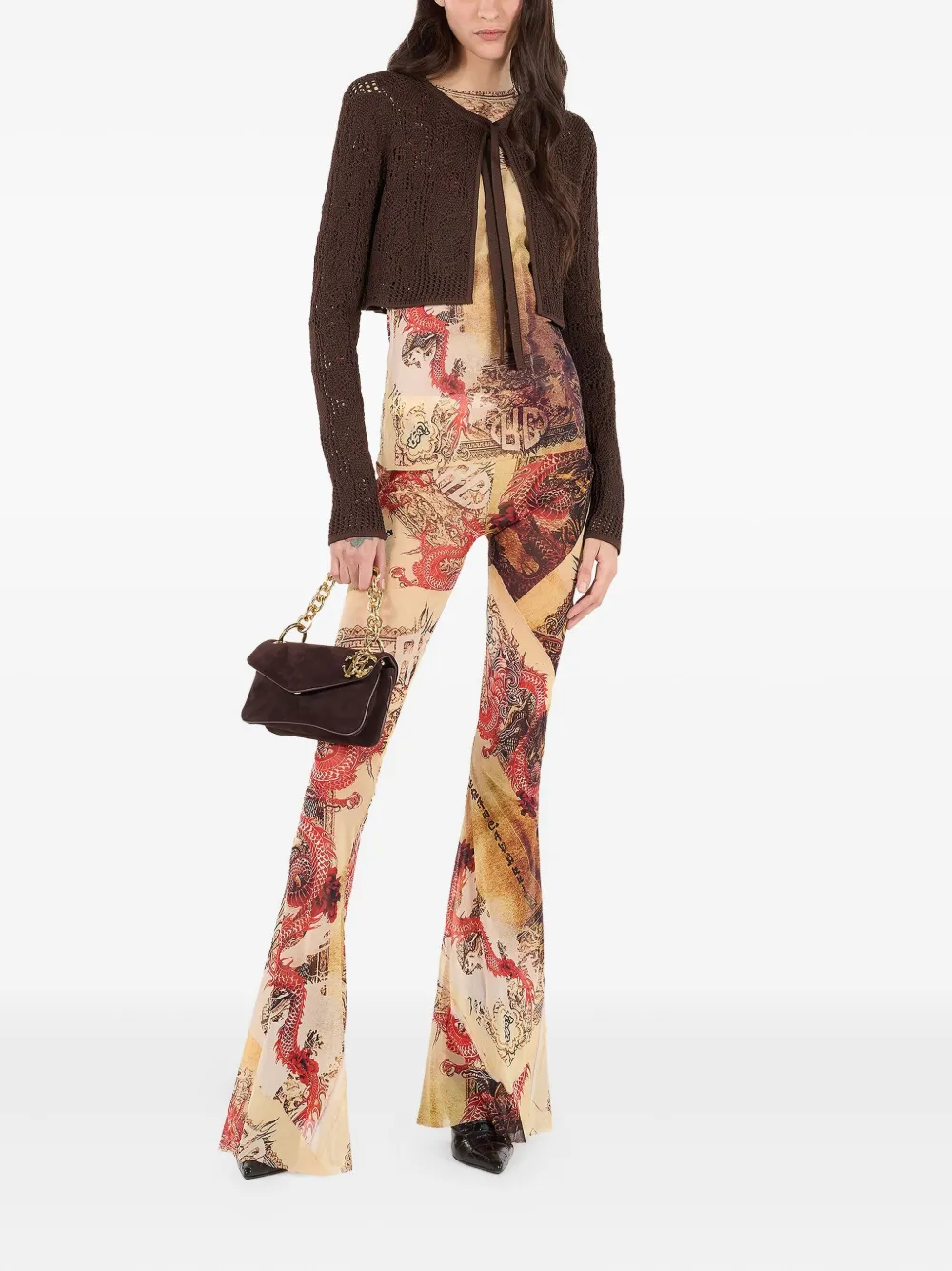 Roberto Cavalli crochet-effect tie-front cardigan | Cardigans | Image 2