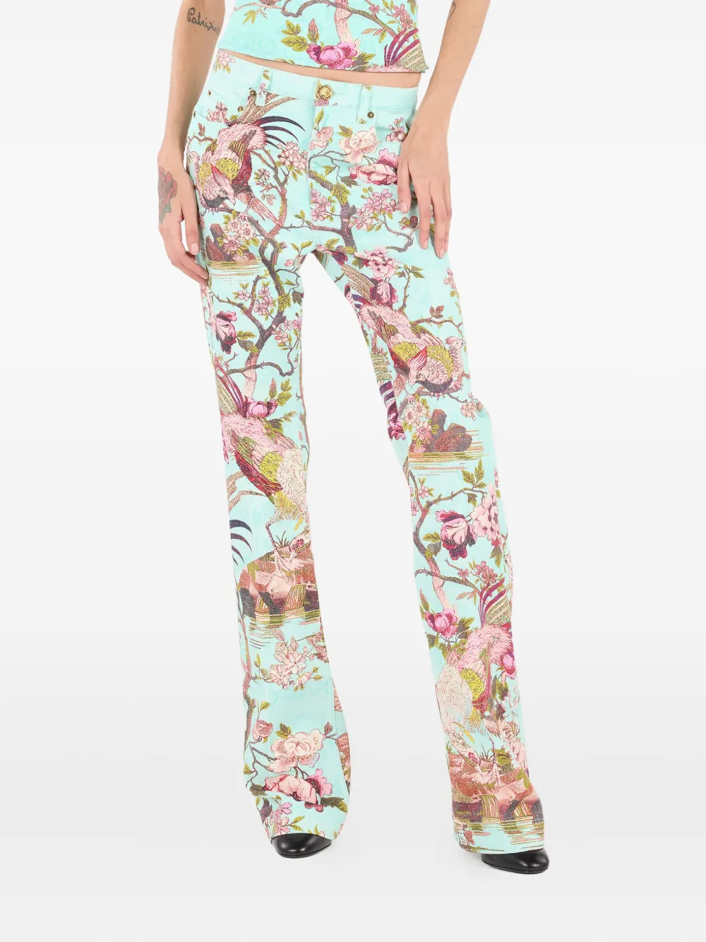 Roberto Cavalli Flared broek Groen