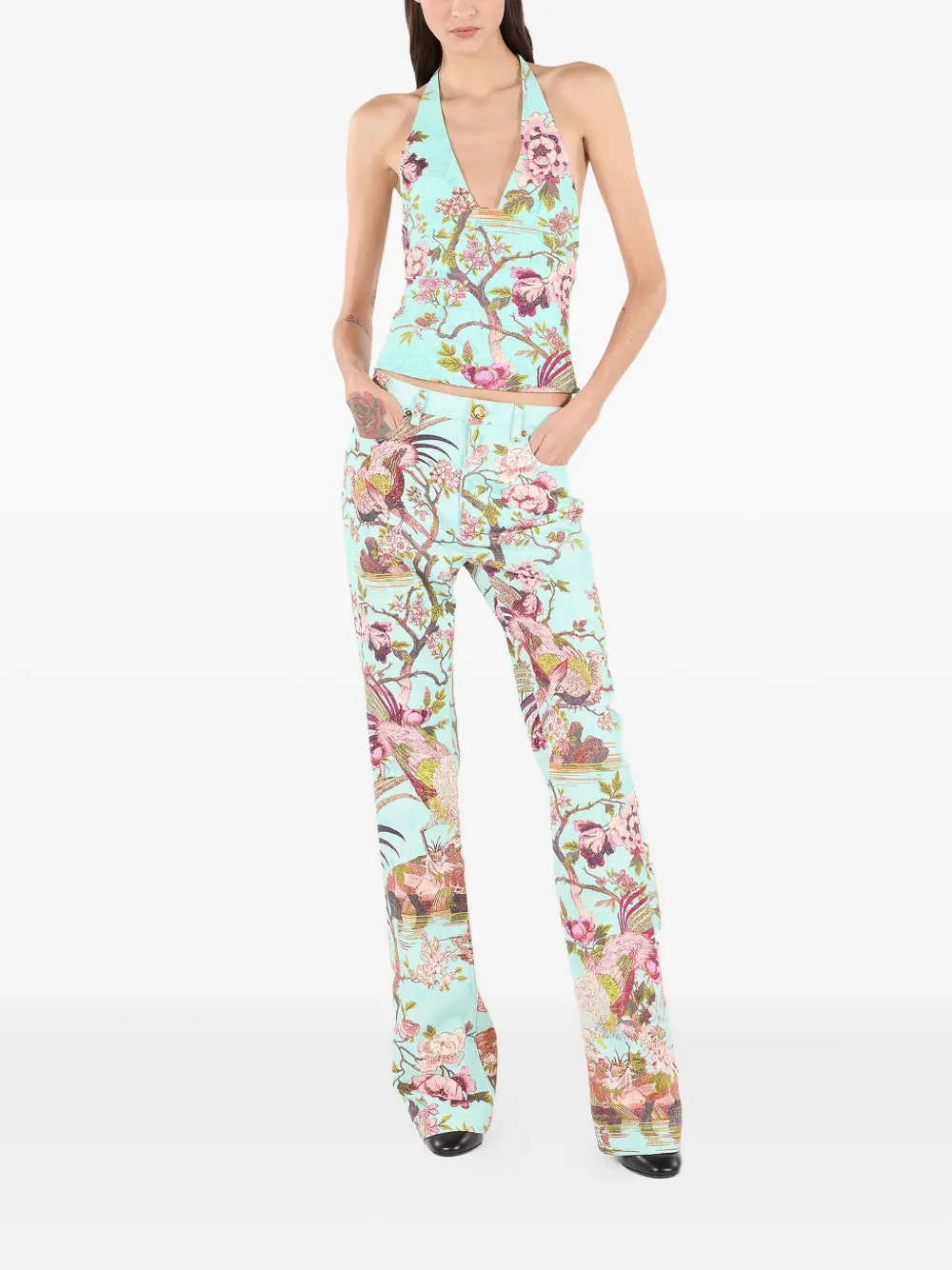Roberto Cavalli Flared broek - Groen