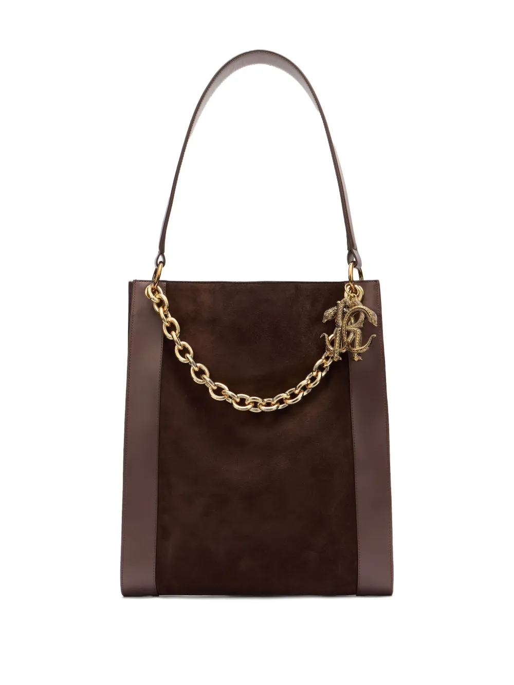 Roberto Cavalli Schoudertas verfraaid met ketting Bruin