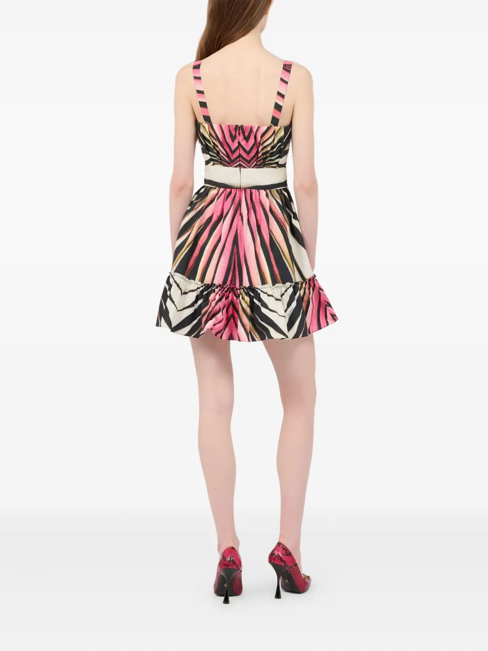 Roberto Cavalli Ray Of Pink-print Tiered Dress In Multi