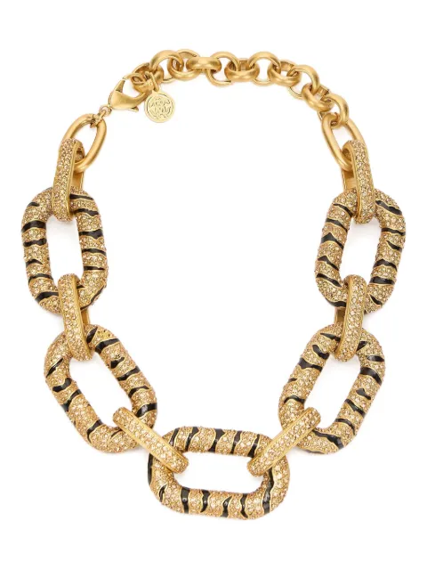 Roberto Cavalli crystal-embellished tiger-stripe necklace