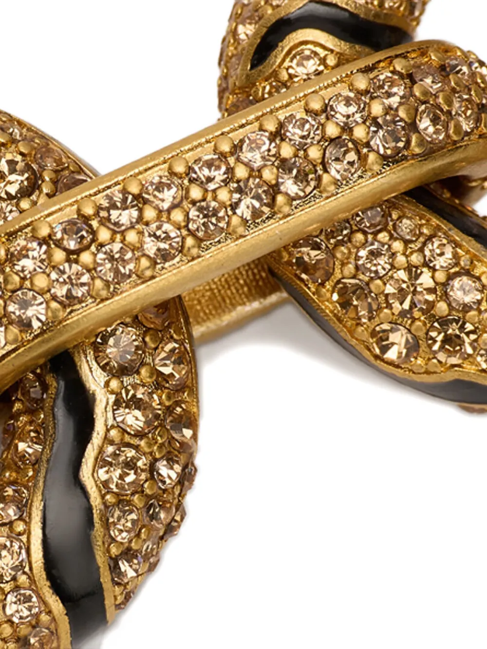Roberto Cavalli Chain Necklace With Crystals And Tiger Skin Pattern In Gold