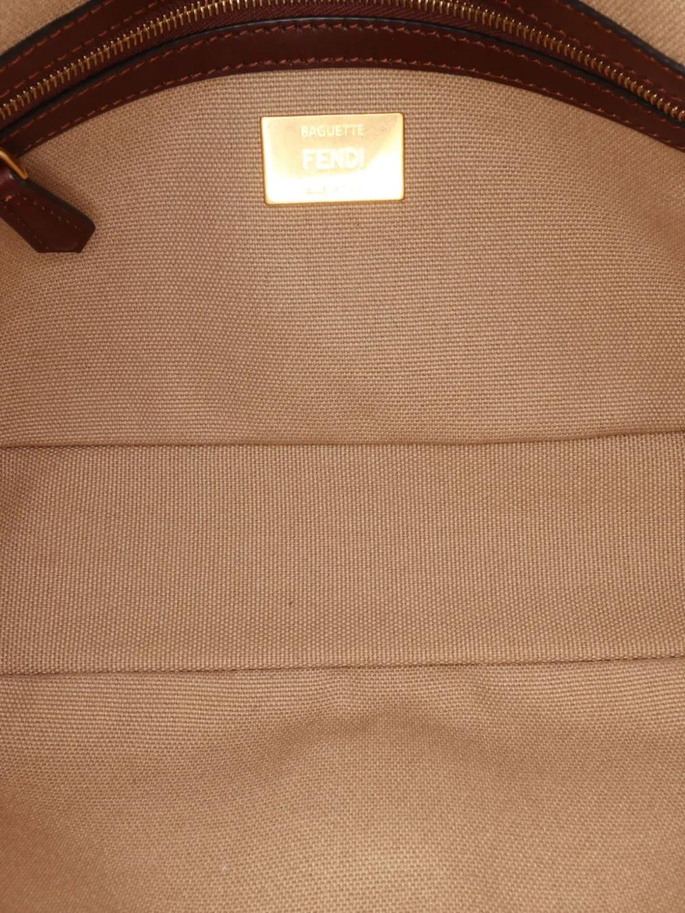 Pre-owned Fendi 2010-2024 Medium Embroidered Canvas Baguette Satchel