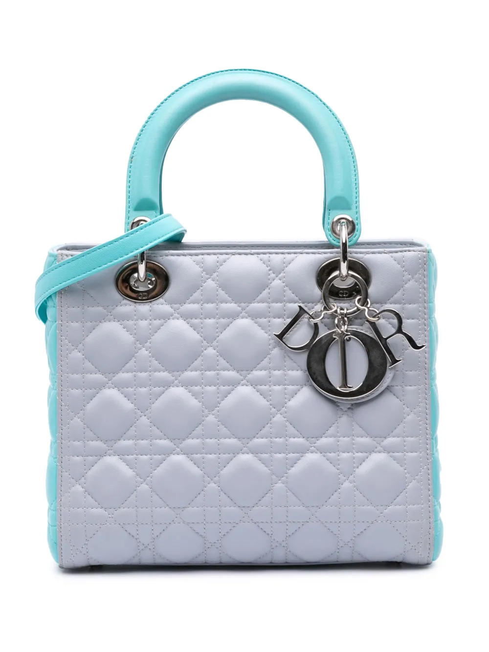 Christian Dior Pre-Owned 2013 ミディアム ビコロール ラムスキン カナージュ レディ ディオール Christian Dior Pre-Owned 2013 ミディアム ビコロール ラムスキン カナージュ レディ ディオール
