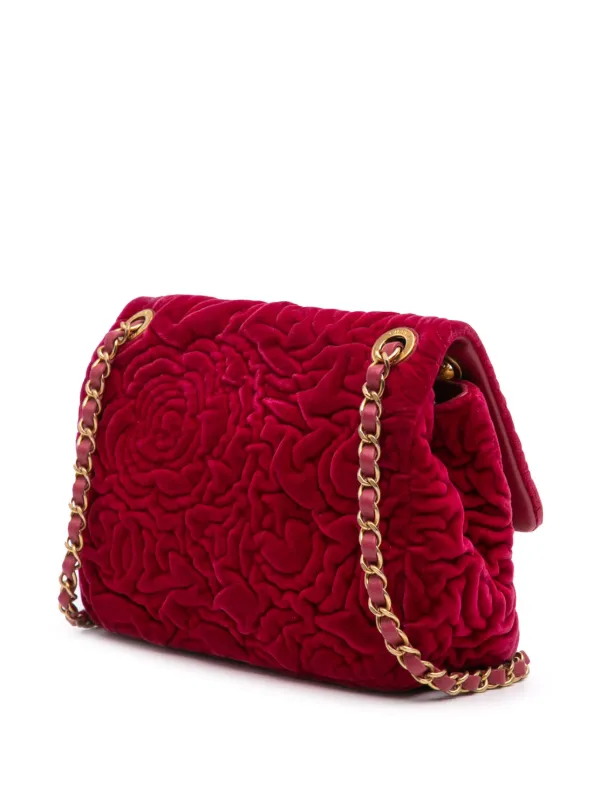 シャネルベルベットポシェット（新品） CHANEL Pre-Owned 2021-2025 ミニ ベルベット カメリア フラップ