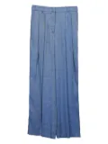 kaos pleated linen trousers - Blue