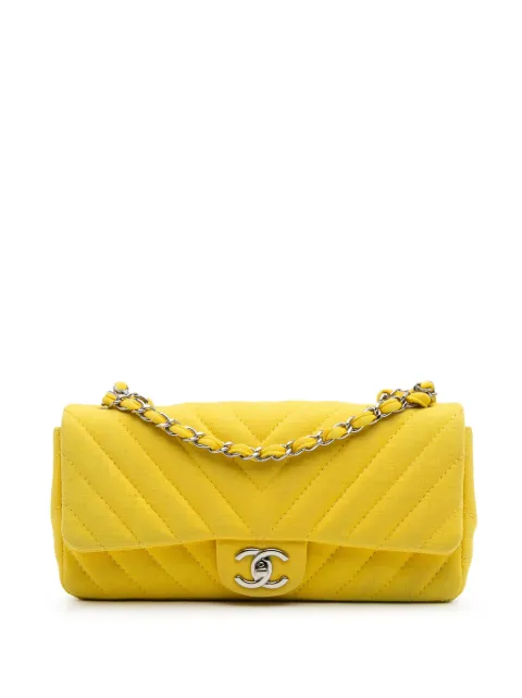 CHANEL Pre-Owned 2009-2010 Chevron Jersey East West Flap Schultertasche