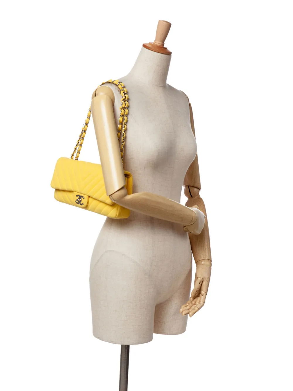CHANEL Pre-Owned 2009-2010 Chevron Jersey East West Flap shoulder bag | Pre-Owned | Image 2