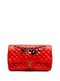 CHANEL Pre-Owned 2009-2010 Medium Classic Patent Valentines Heart Charms Single Flap shoulder bag - Red