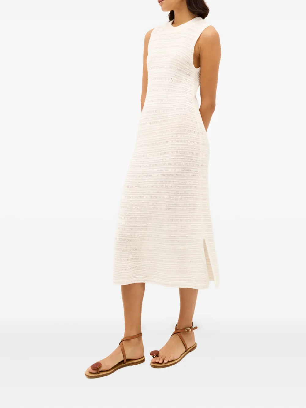 Marie Oliver Isla gebreide midi-jurk Wit