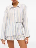 Marie Oliver Nico striped button-up shirt - Blue