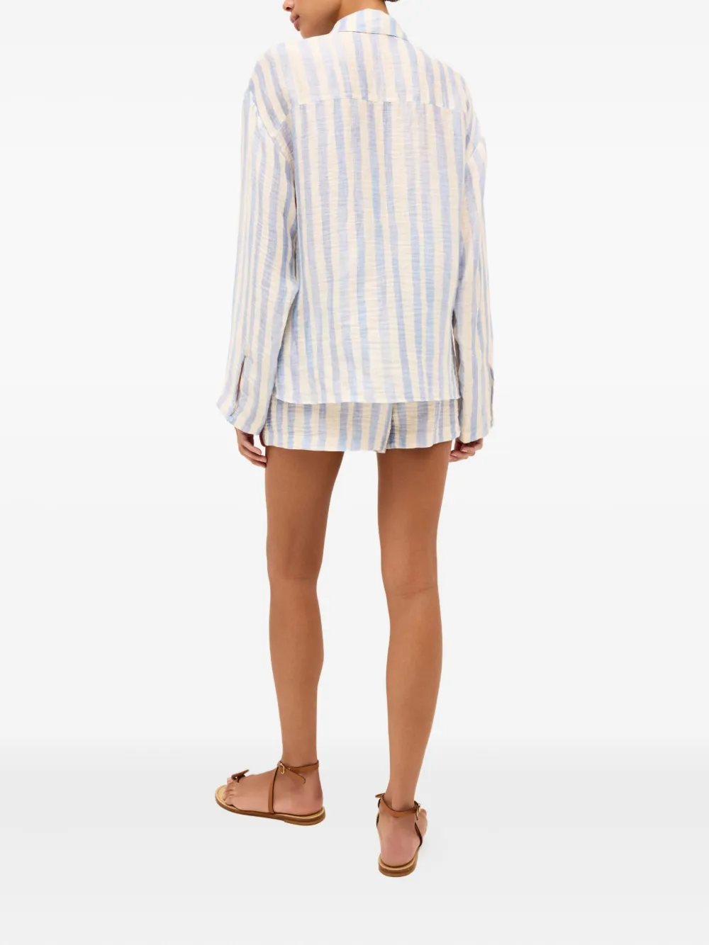 Marie Oliver Nico gestreepte button-up blouse - Blauw