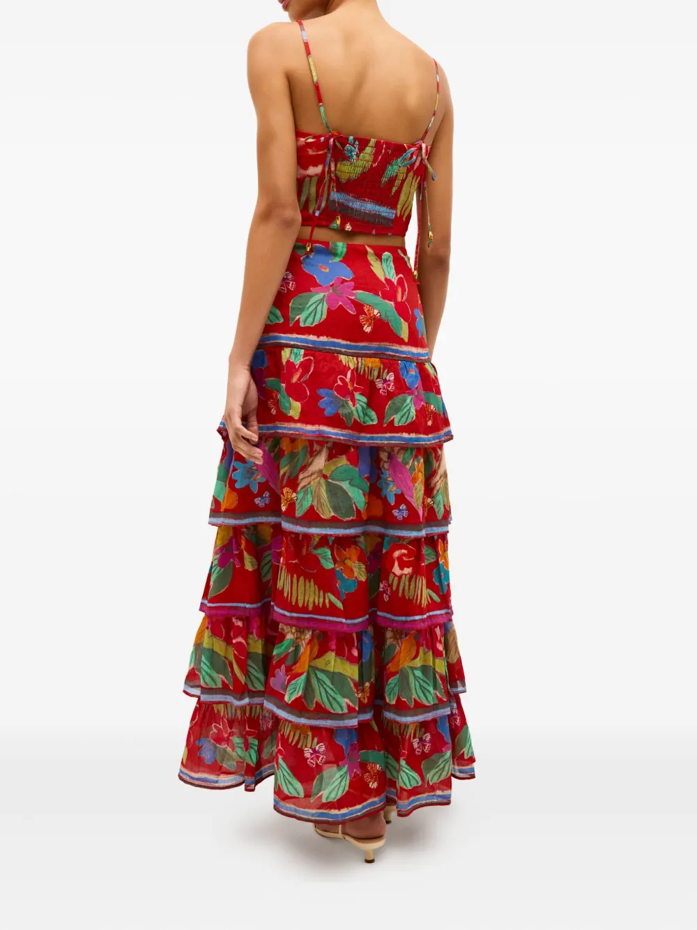 Marie Oliver Christie maxi-rok met bloemenprint - Rood