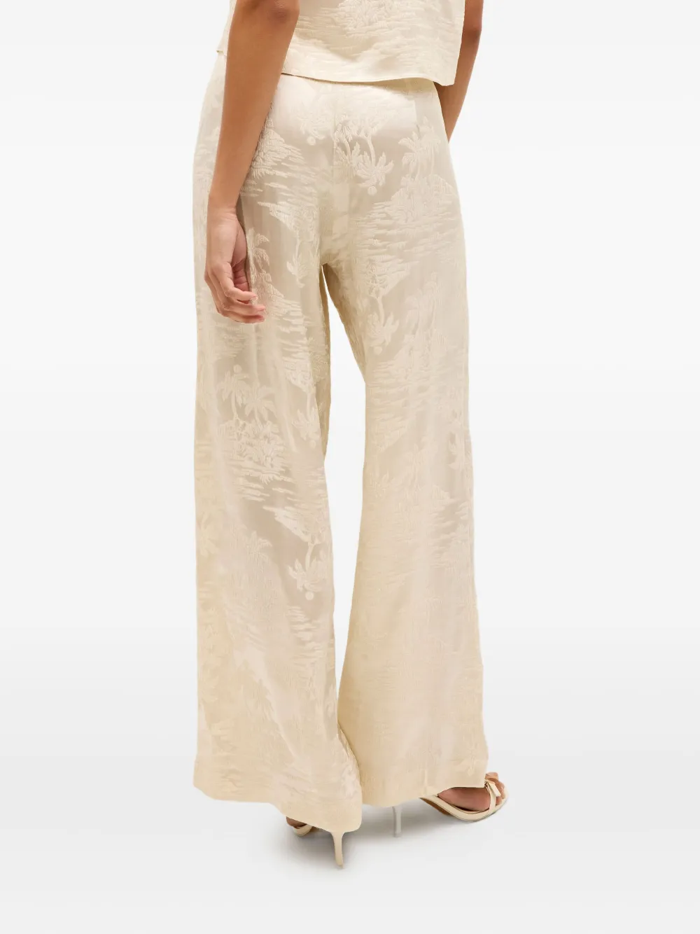 Marie Oliver Rudy Palm Tree-print Trousers In Neutral