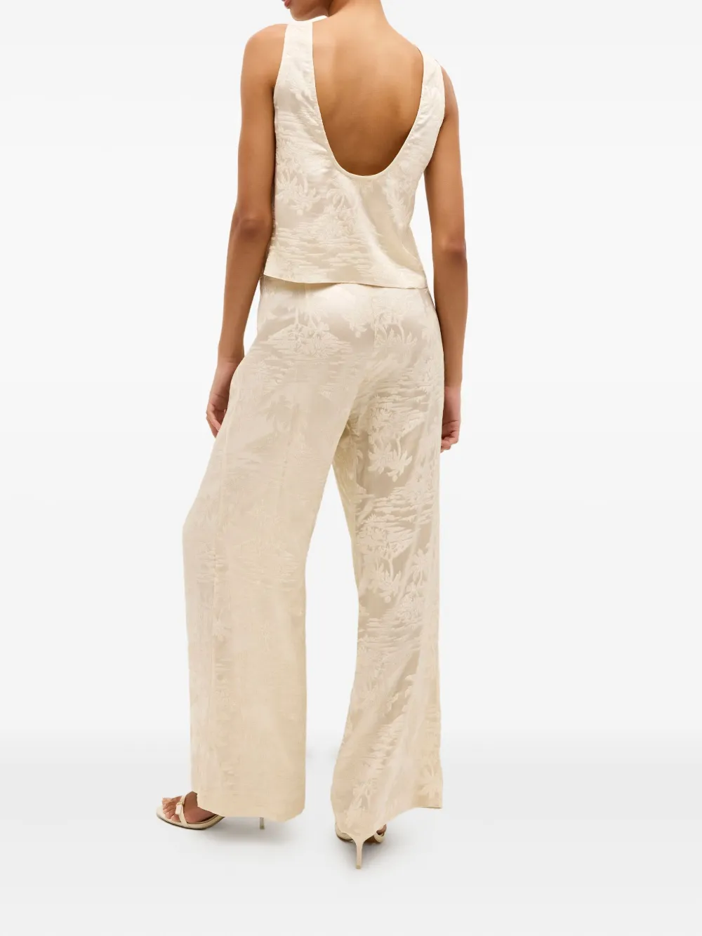 Marie Oliver Rudy Palm Tree-print Trousers In Neutral
