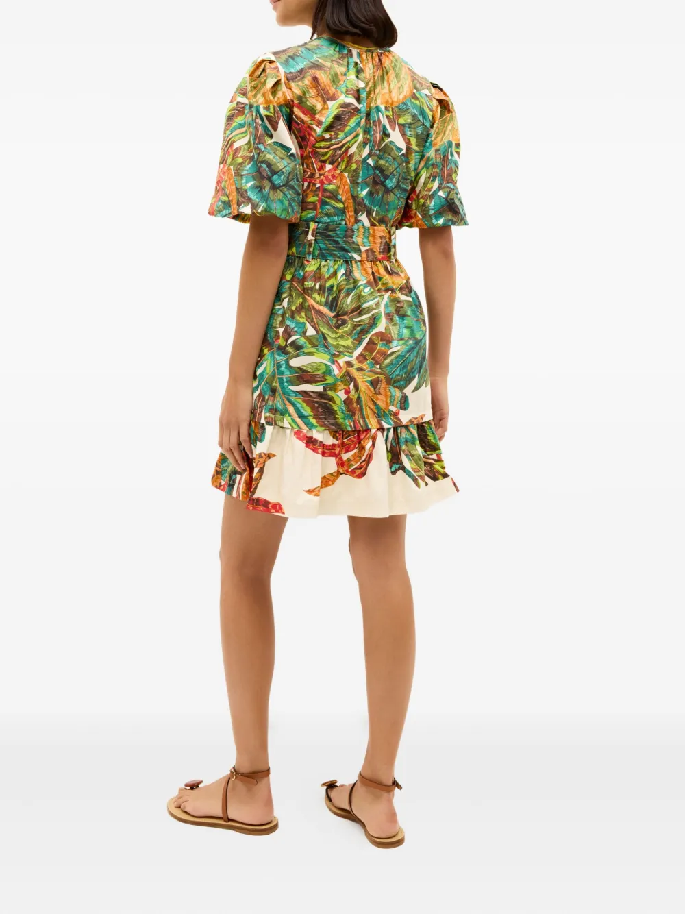 Marie Oliver Gwyneth mini-jurk met bladerprint Groen