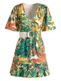Marie Oliver Gwyneth leaf-printed mini dress - Green