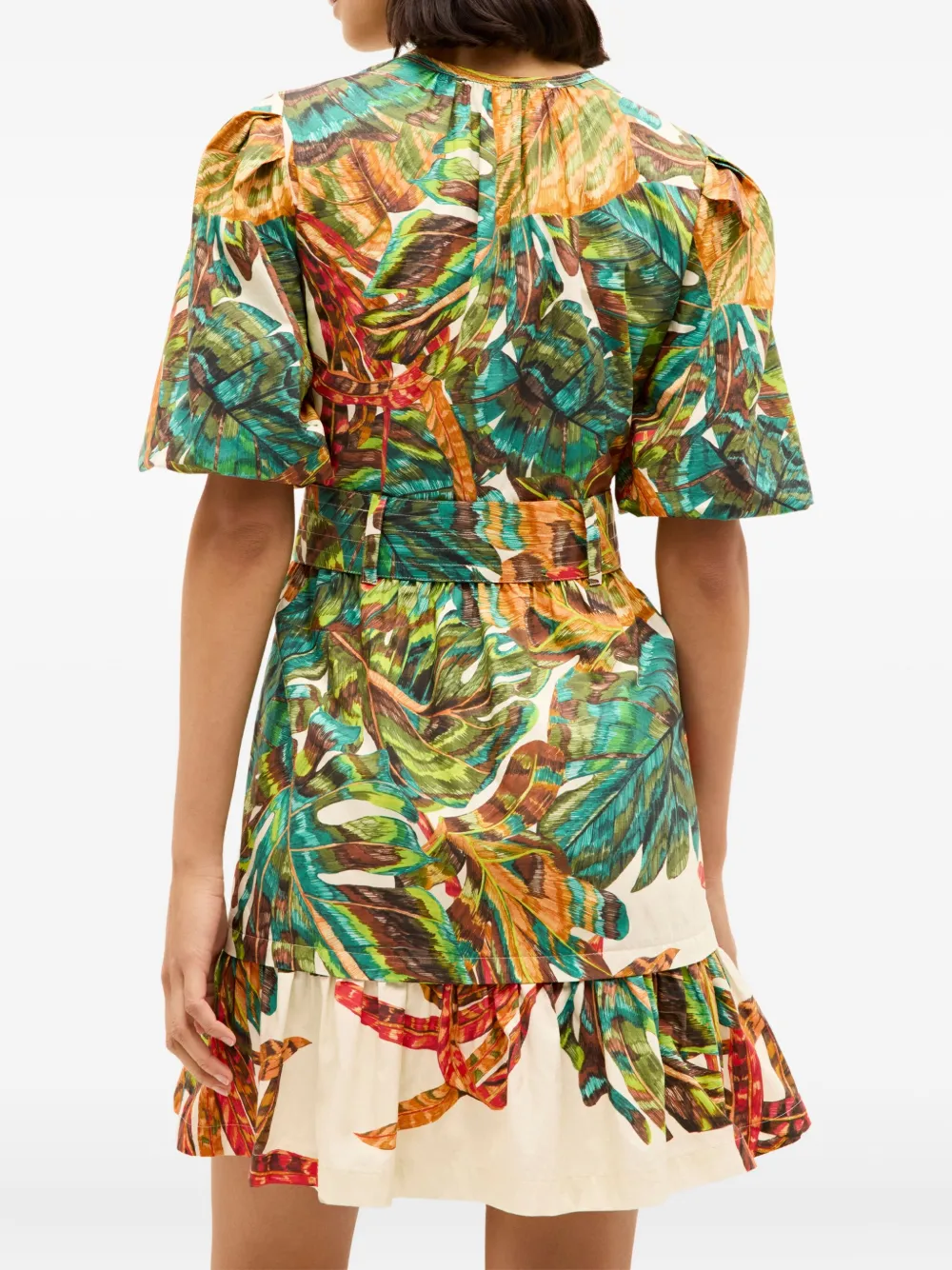 Marie Oliver Gwyneth mini-jurk met bladerprint Groen