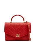 CHANEL Pre-Owned 2019 Quilted Calfskin Metal Top Handle Envelope Flap satchel - Red
