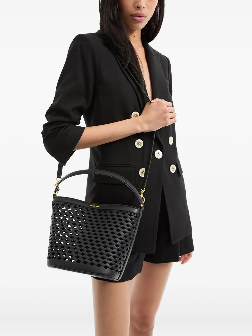 Veronica Beard small perforated bucket bag | Image 2