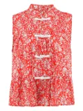 Sea Lucille liberty floral-print knot top - Red