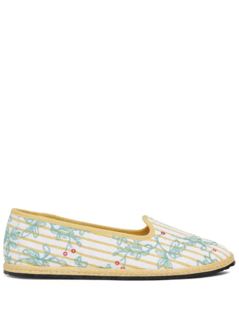 Markarian floral-embroidered ballet flats
