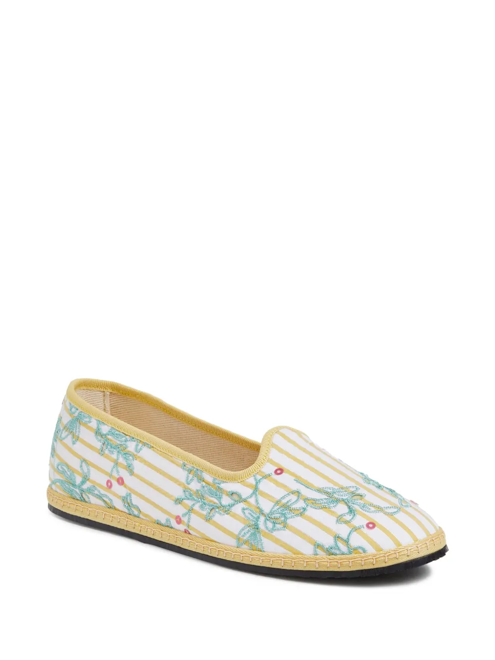 Markarian floral-embroidered ballet flats White
