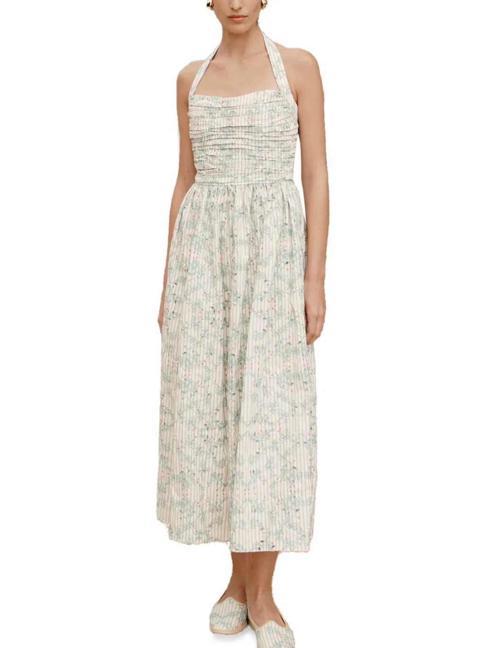 Markarian floral-embroidered ballet flats White