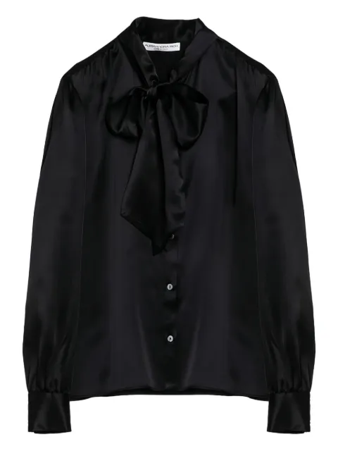 Alessandra Rich bow-neck satin shirt