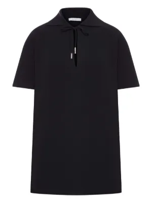 Courrèges AC ribbed-knit Polo Shirt | Black | FARFETCH