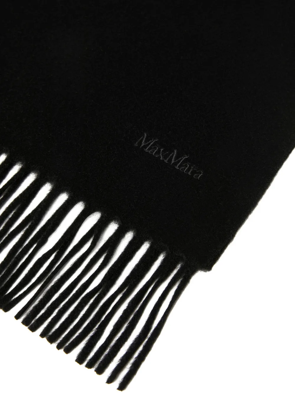 Max Mara fringed scarf - Zwart