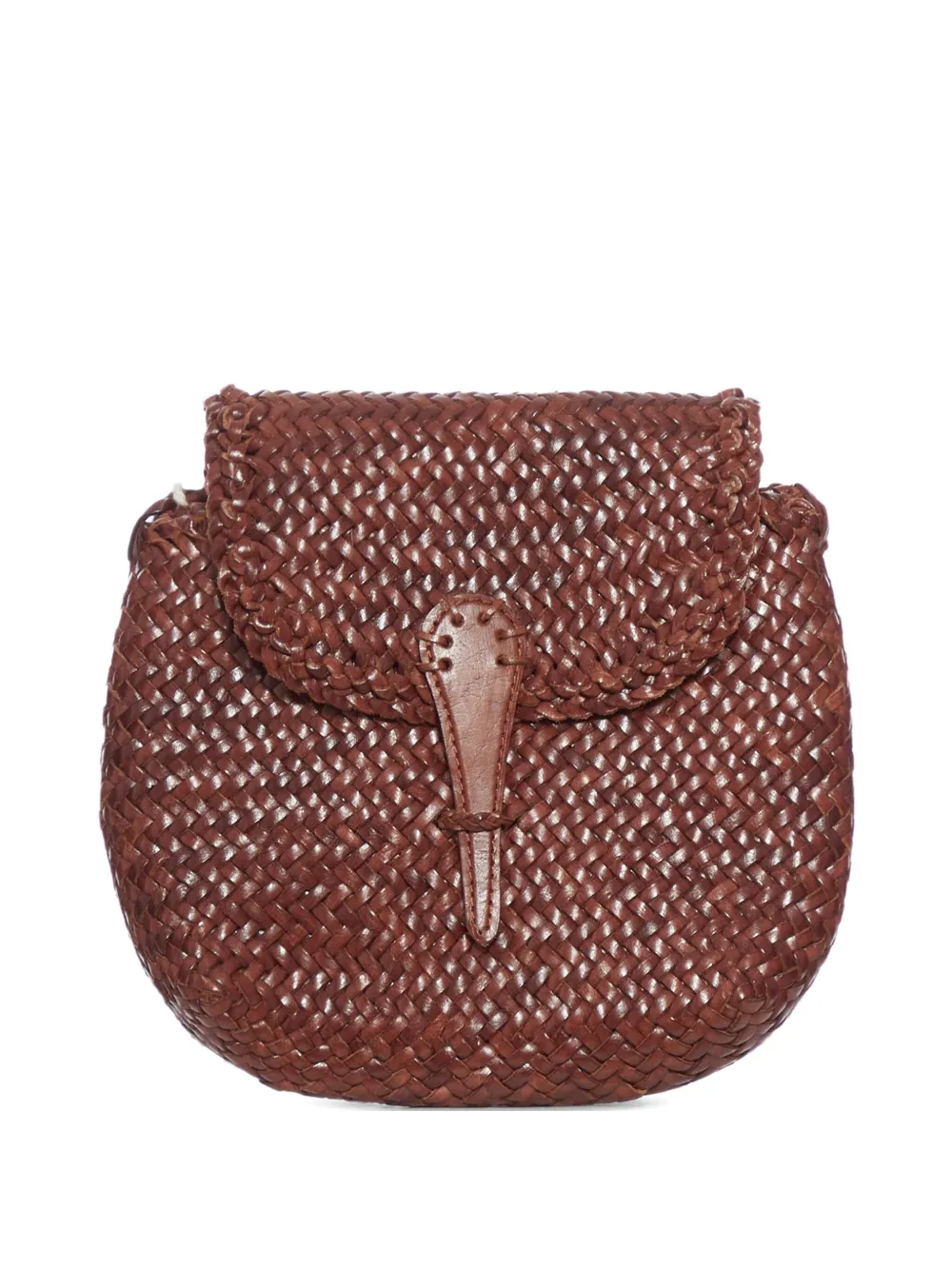 mini City woven leather cross body bag