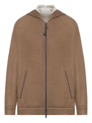 Brunello Cucinelli｜HOOD/ZIP-UP (MM8319069G C1265) Brunello Cucinelli Cotton blend hoodie - Blue | MM8319069GC1265