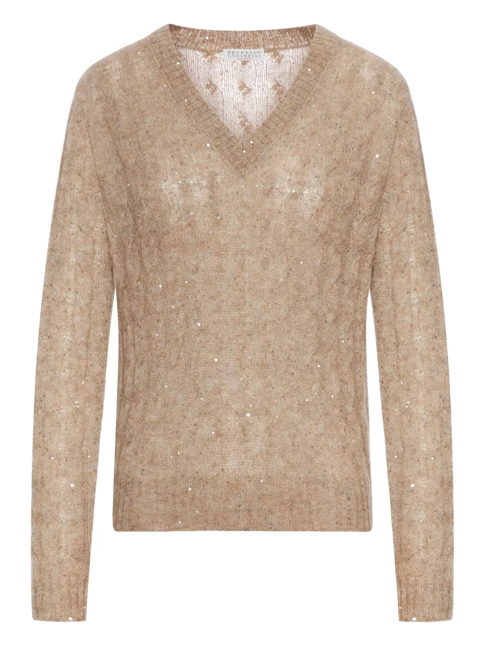 Brunello Cucinelli Trui met V-hals Bruin
