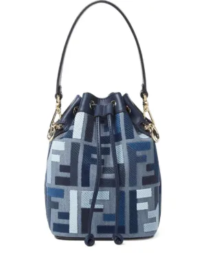 【関税&送料込】Fendi Mon Tresor Jacquard Ff Fabric Crossbod FENDI Fabric Jacquard FF Floral Embroidered Quilted Mini Mon