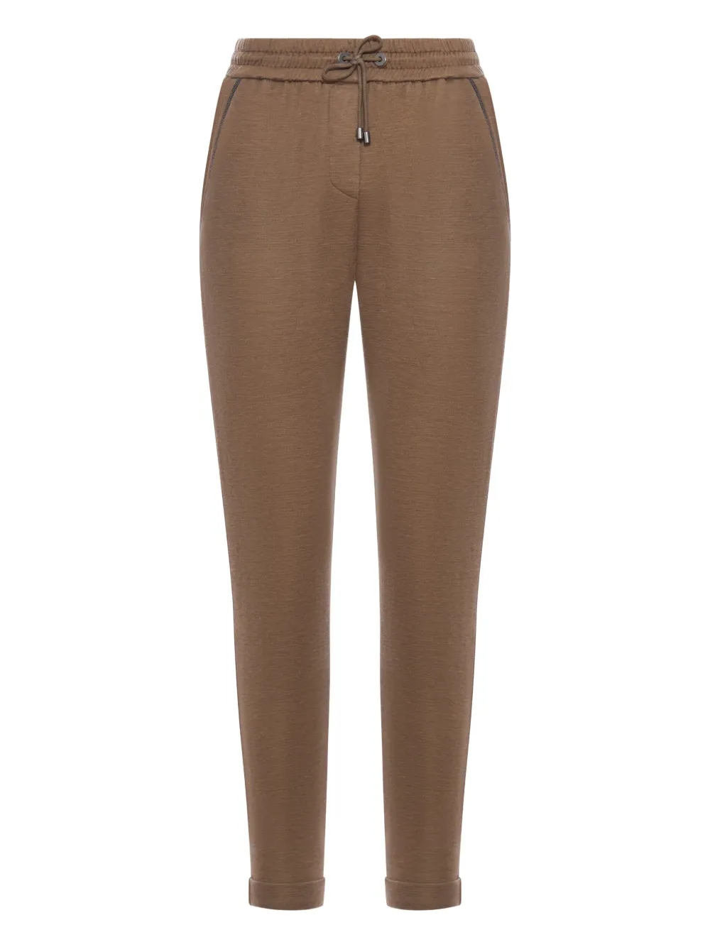 Brunello Cucinelli drawstring-waist tapered trousers | Brown | Image 1