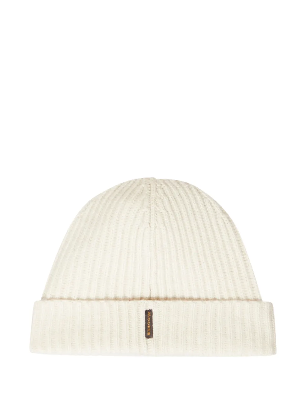 Moorer ribbed cashmere beanie | White | Image 1